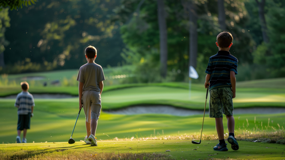 Kids Playing Golf Photorealistic Environment